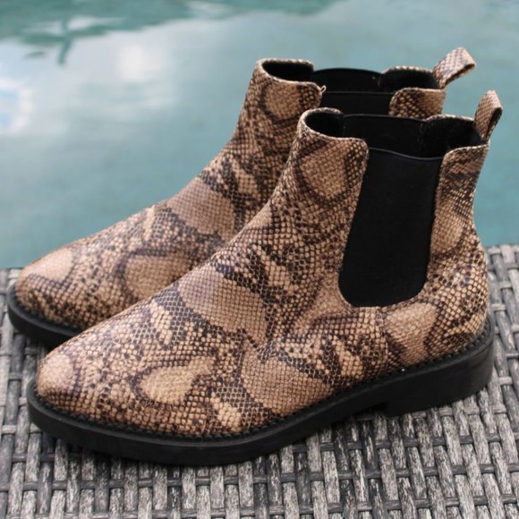 Asos Snake Print Botties 7W - Picture 1 of 3